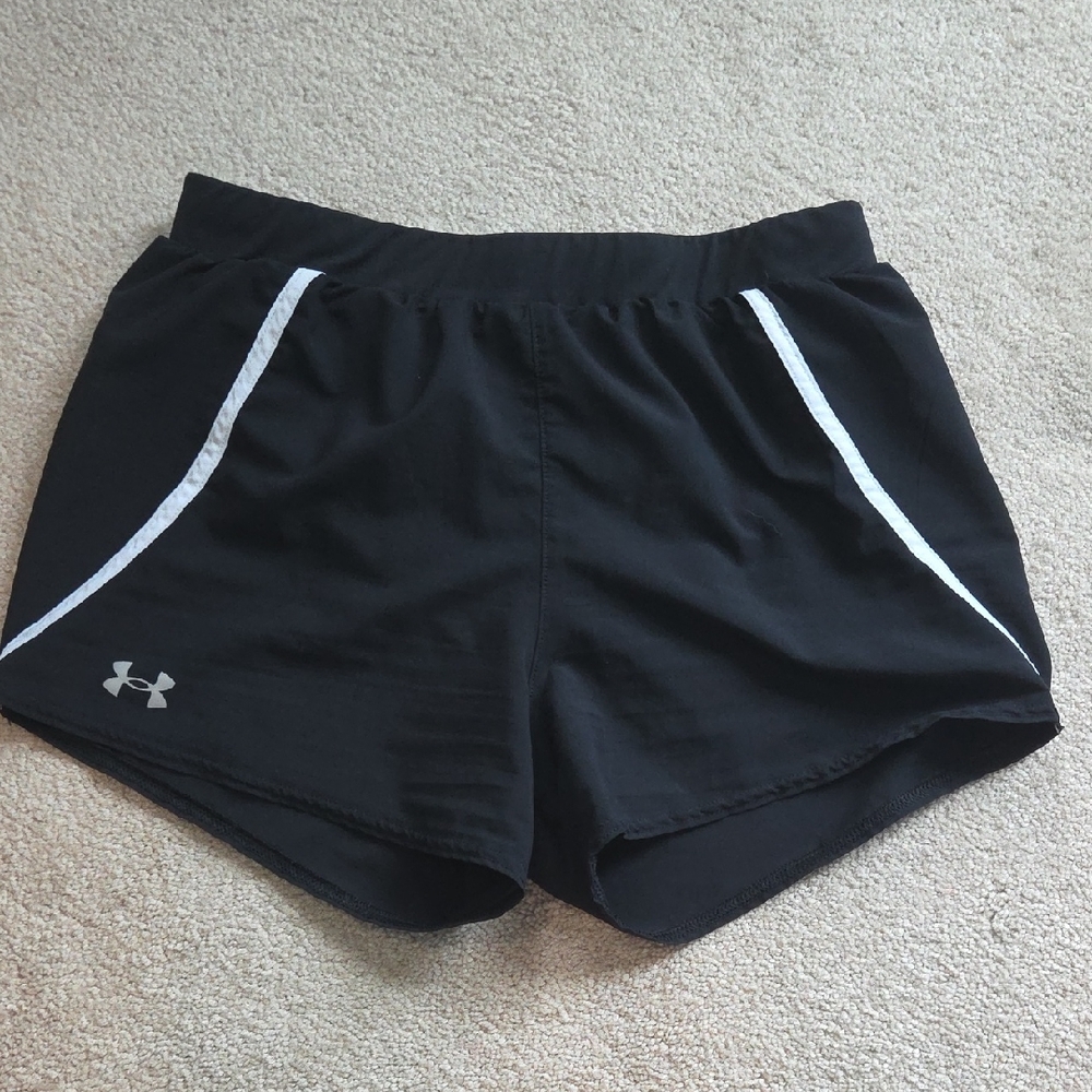 Under Armour Women's Black and White Athletic Shorts